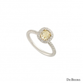 De Beers Platinum Yellow Diamond Aura Ring